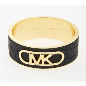 Michael Kors 14K Gold-Plated Croc Empire Bangle Bracelet MKJ8275WM710